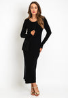 Naya Basic Long Sleeve Maxi Jersey Dress, Black