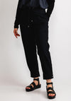 Naya Drawstring Button Cuff Trousers, Black