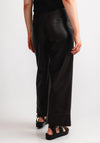 Naya Faux Leather Wide Leg Trousers, Brown