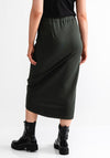 Naya Pocket Detail Pencil Skirt, Green and Black