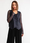 Naya Asymmetric Button Up Waistcoat, Grey