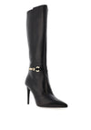 Nero Giardini Knee High Leather Heeled Boots. Black