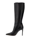 Nero Giardini Knee High Leather Heeled Boots. Black