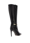 Nero Giardini Knee High Leather Heeled Boots. Black