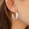 Newbridge Silverware Hoop Earrings with Clear Stones, Silver