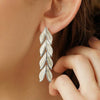 Newbridge Silverware Leaf Drop Earrings, Silver