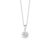 Newbridge Flower Pendant Clear Stone, Silver