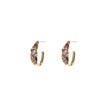 Newbridge Hoop Earrings with Mixed Stone Detail, Gold