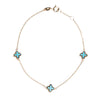 9 Carat Gold Collection Turquoise Trio Petal Bracelet, Gold