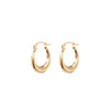 9 Carat Gold Collection Small Ribbed Creole Hoops, Gold