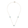 9 Carat Gold Collection Turquoise Trio Petal Necklace, Gold