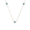 9 Carat Gold Collection Turquoise Trio Petal Necklace, Gold