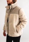 Noisy May Cherie Teddy Puffer Jacket, Beige