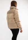 Noisy May Cherie Teddy Puffer Jacket, Beige