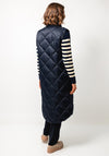 Normann Gingham Print Longline Padded Gilet, Navy