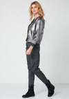 Nu Denmark Rital Metallic Bomber Jacket, Antique Silver