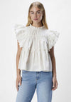 Object Hope Ruffled Top, White Sand