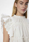 Object Hope Ruffled Top, White Sand