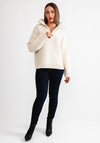 Object Tina Knit Half Zip Jumper, Cream