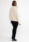 Object Tina Knit Half Zip Jumper, Cream