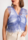 Object Tulle Tie Front Top, Brunnera Blue