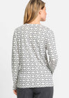 Olsen Edda Geometric Print Top, White