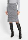 Olsen Houndstooth Pocket Pencil Skirt, Grey and White