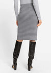 Olsen Houndstooth Pocket Pencil Skirt, Grey and White