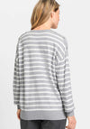 Olsen Cora Striped Sweater, Grey and White