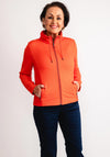 Olsen Mix Fabric Chevron Zip Jacket, Orange