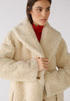 Oui Reversible Faux Shearling Coat, Light Stone