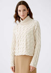 Oui Polo Neck Knitted Jumper, Cream