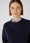 OUI Wool Blend Short Jumper, Dark Blue