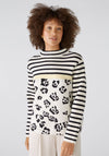 OUI Long Sleeve Print Knit Jumper, Multi