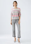 Oui Patterned Metallic Yarn Blend Knit Jumper, Grey Multi