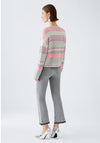 Oui Patterned Metallic Yarn Blend Knit Jumper, Grey Multi