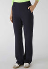 Oui Jersey Straight Leg Trousers, Navy