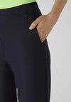 Oui Jersey Straight Leg Trousers, Navy