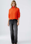 Oui Polo Neck Knitted Jumper, Orange