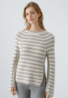 OUI Rubi Stripe Long Sleeve Knit Jumper, Grey