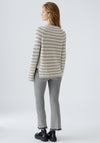 OUI Rubi Stripe Long Sleeve Knit Jumper, Grey