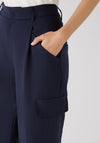 OUI Wide Leg Cargo Trouser, Dark Blue