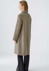 Oui Check Wool Blend Coat, Brown