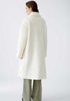 Oui Boucle Double Breasted Coat, White