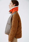 Oui Reversible Borg Mix Jacket, Brown