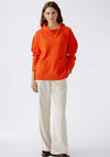 Oui Zip Neck Knit Jumper, Orange