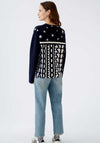 Oui Mongram Star Jacquard Knit Jumper, Navy