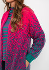 OUI Ombre Knit Long Cardigan, Pink & Green