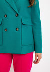 OUI Double Breasted Short Wool Jacket, Green