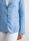Oui Linen Front Blazer, Light Blue